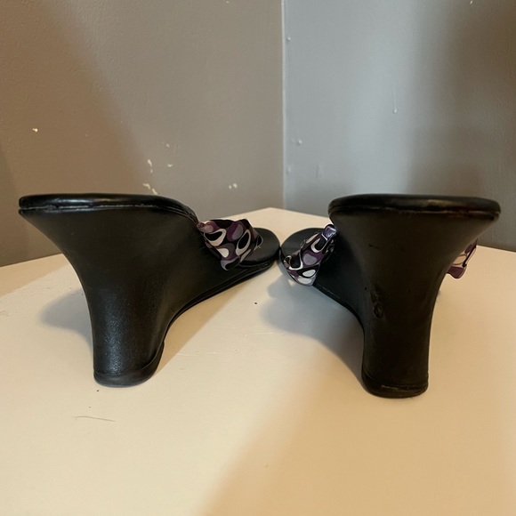 Maurices Wedge Black Sandals with soft purple straps Size 10 - Picture 5 of 10